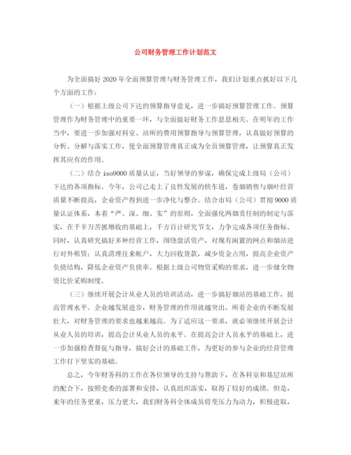 精编之公司财务管理工作计划范文.docx