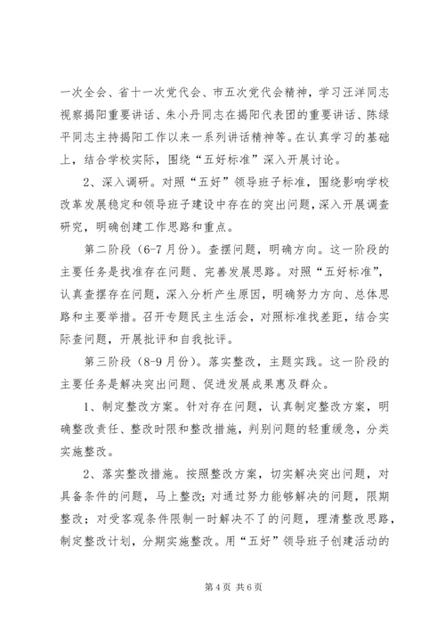 税务局创建五好领导班子活动计划 (5).docx