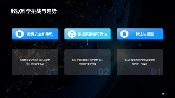 蓝色创意酷炫数据科学再数据服务中的应用PPT模板