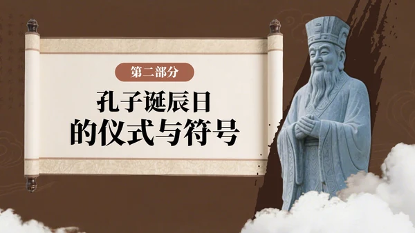 棕色简约风孔子诞辰PPT模板