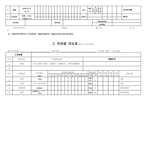 道路施工资料表格2