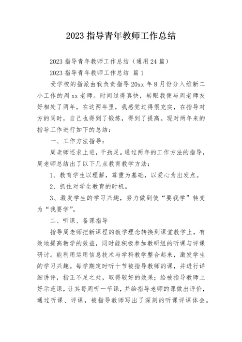 2023指导青年教师工作总结.docx