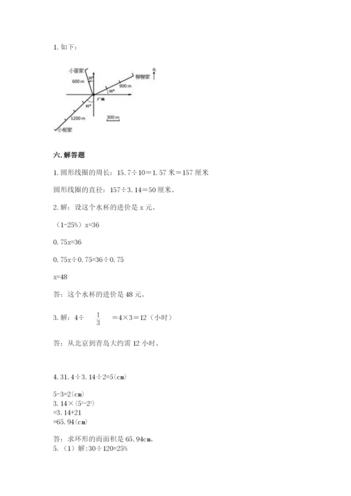 小学六年级上册数学期末测试卷（综合题）word版.docx