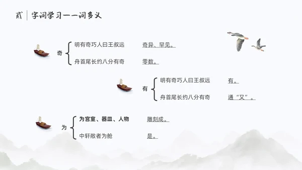 浅色简约中国风核舟记PPT模板