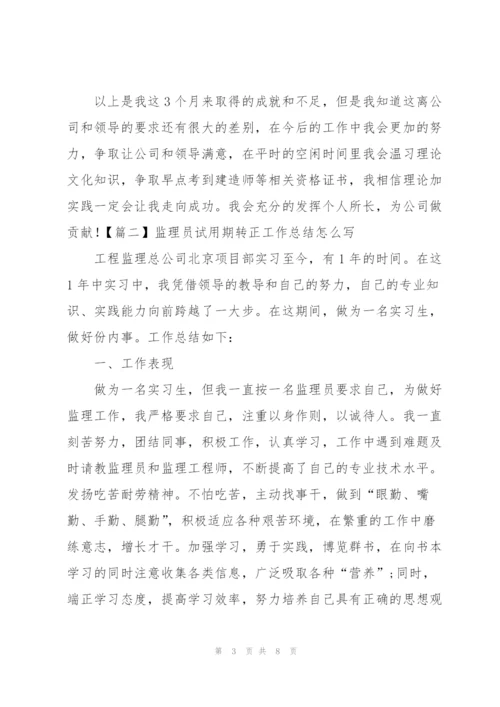 监理员试用期转正工作总结怎么写.docx