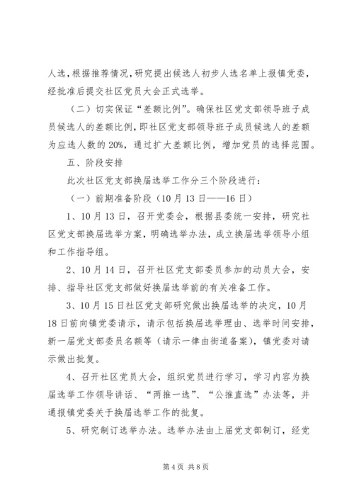 西集镇社区党支部换届选举工作实施方案.docx