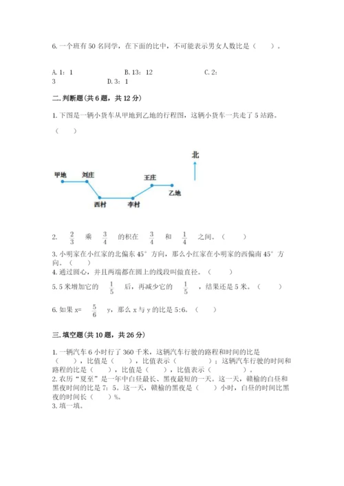 人教版六年级上册数学期末测试卷带答案（基础题）.docx