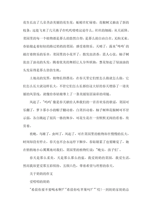 关于奶牛的英语文章关于奶奶的作文精选