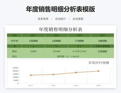 年度销售明细分析表模版