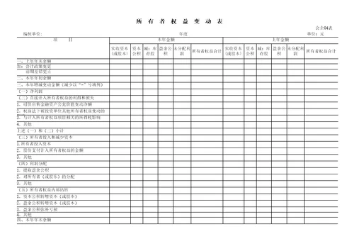 财务报表标准格式完整版