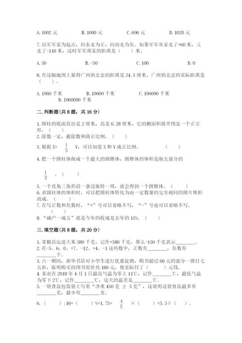 北师大版小学六年级下册数学期末综合素养测试卷精品（考点梳理）.docx