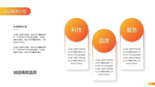 橙色渐变融资计划策划通用PPT模版