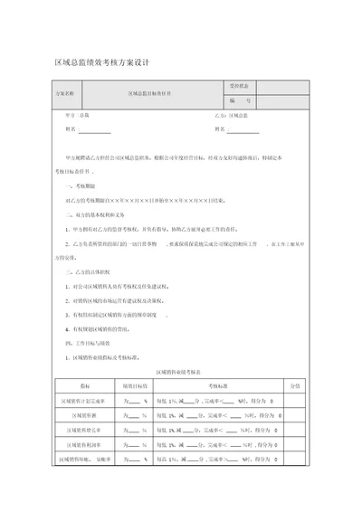 区域总监绩效考核方案设计