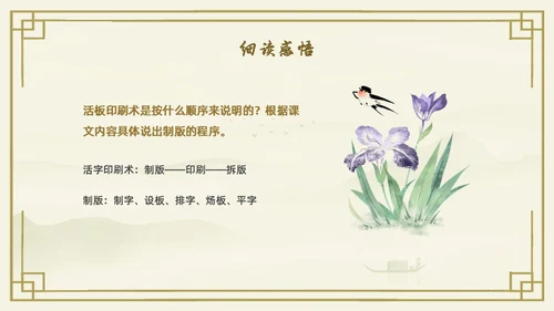 黄色古风中国风活版印刷四大发明初中教学PPT语文课件