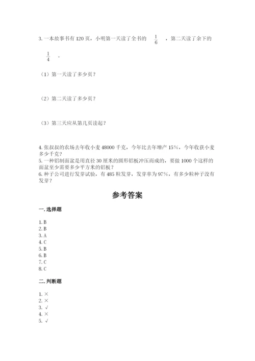 人教版六年级上册数学期末测试卷（典型题）word版.docx