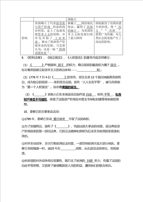 跨入近代社会的门槛复习提纲