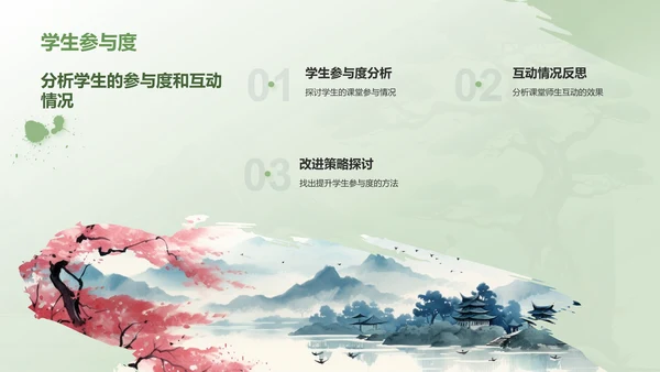 绿色水墨风教师通用年中工作总结汇报PPT模板
