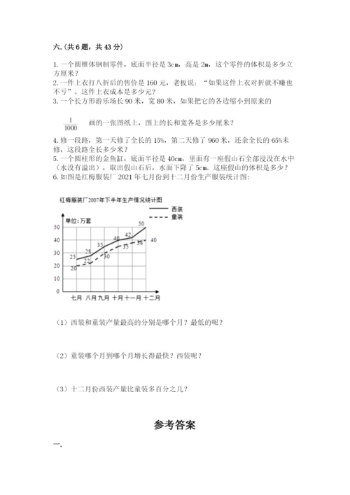 实用小学数学青岛版六年级下册期末测试卷精品（夺冠）.docx