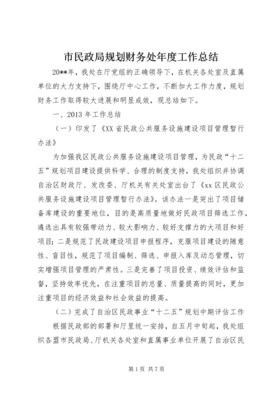 市民政局规划财务处年度工作总结.docx