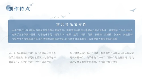 蓝色简约风余华个人介绍PPT模板人物介绍