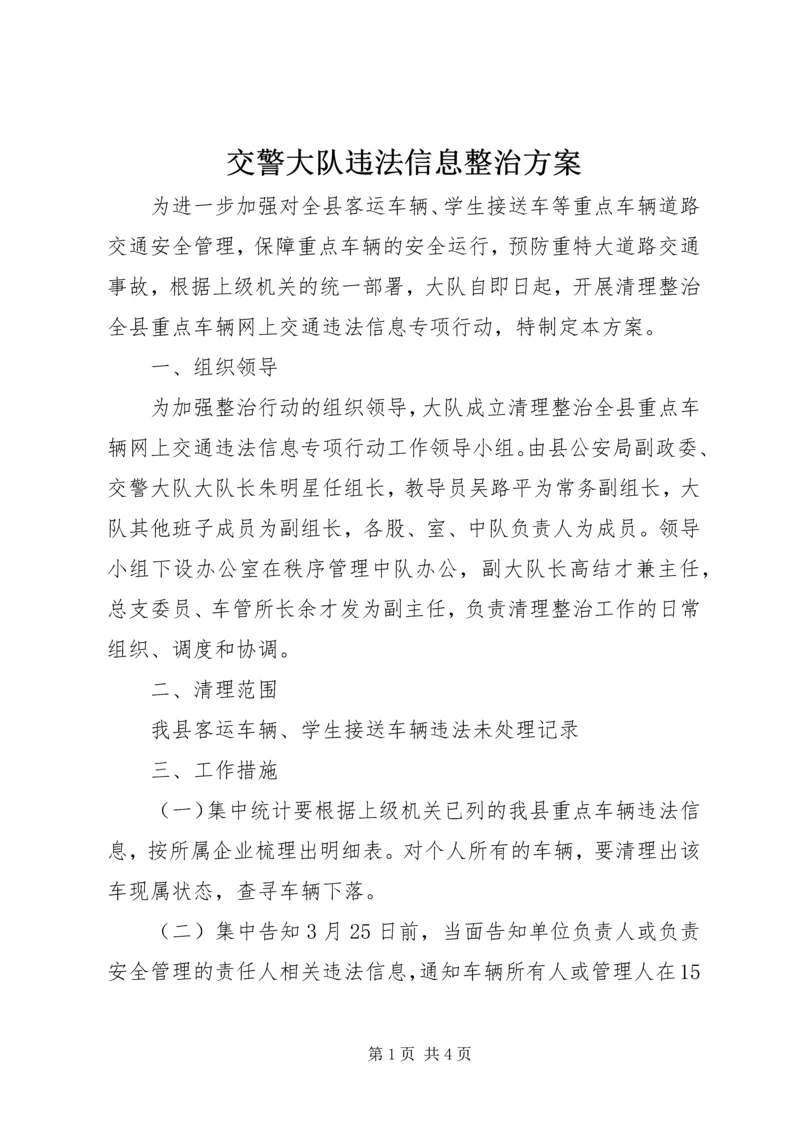 交警大队违法信息整治方案.docx