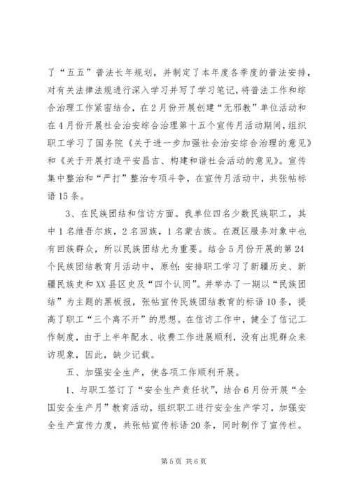 水管站上半年党建工作汇报材料.docx