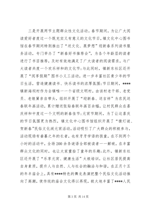 乡镇春节期间文化活动总结三篇.docx