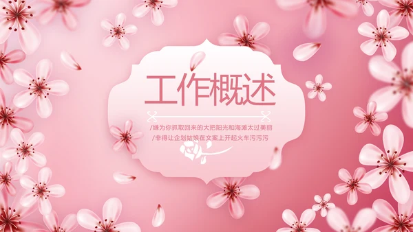 手绘粉色小清新旅行电子相册PPT动态模板封含