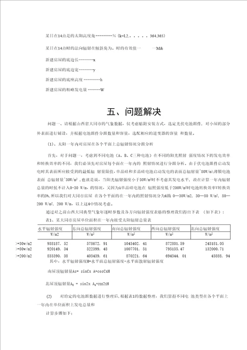 数学建模：太阳能小屋设计