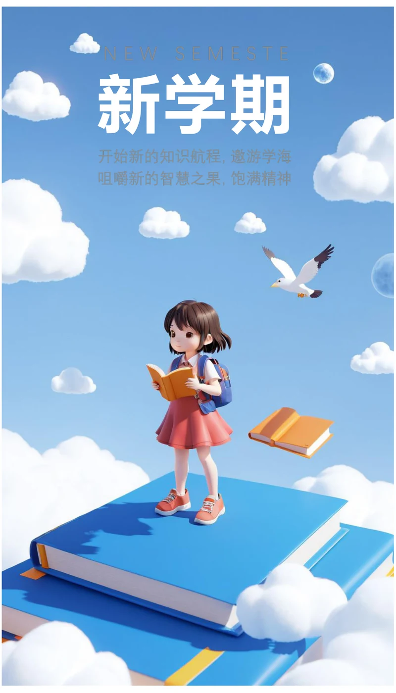 秋季新学期开学海报
