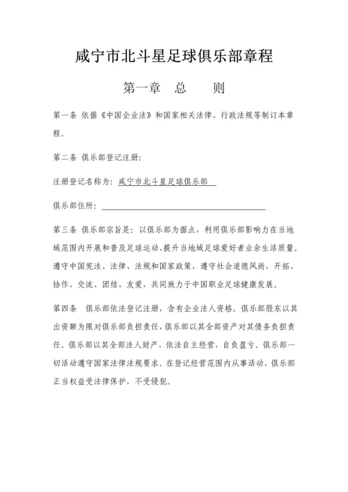 中国职业足球俱乐部标准章程.docx