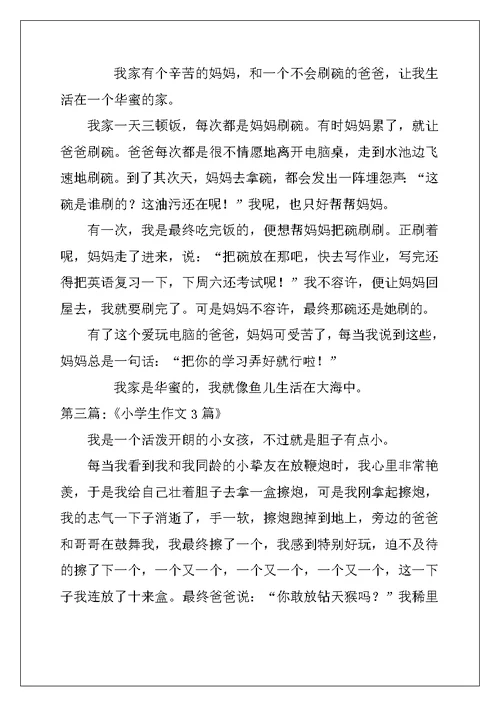 小学生作文--我和家人的故事作文3篇