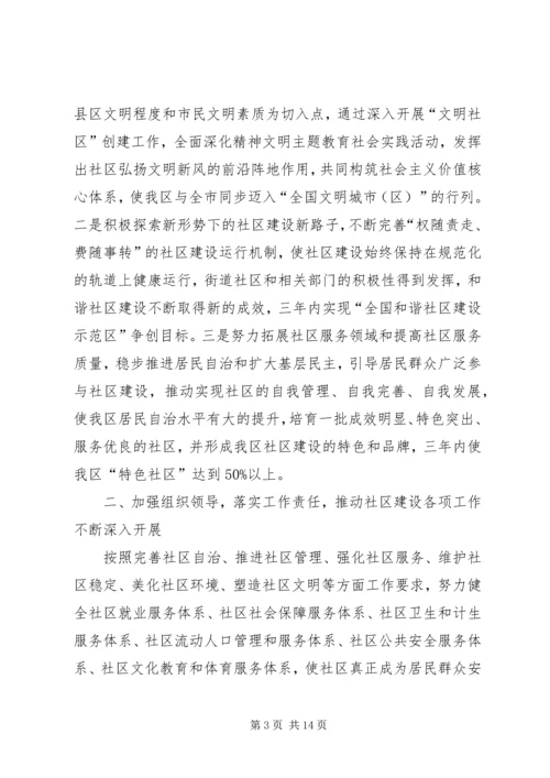 和谐社区建设工作的意见.docx