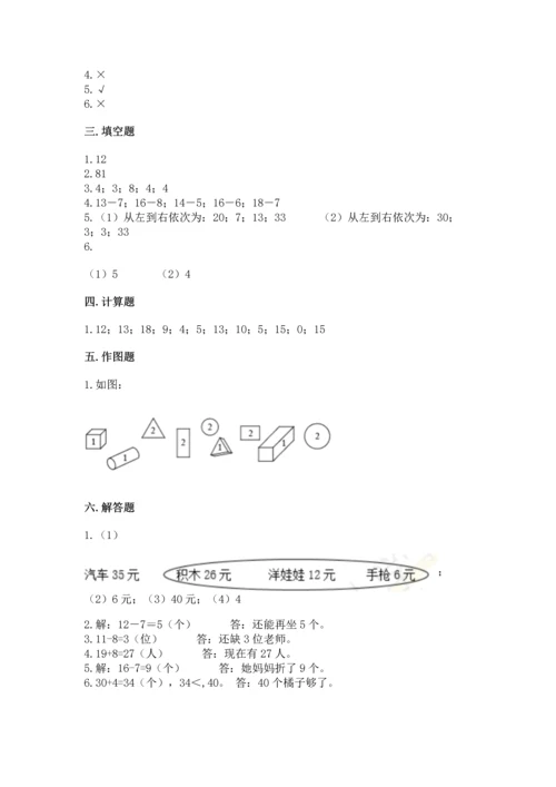 人教版一年级下册数学期末测试卷（典型题）word版.docx