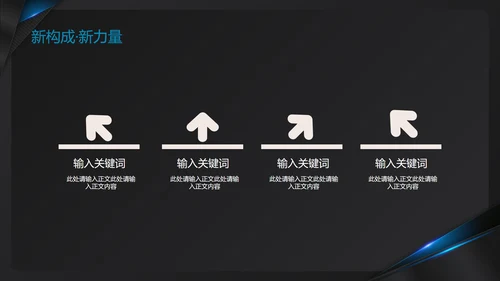 黑色商务风部门总结会议PPT模板