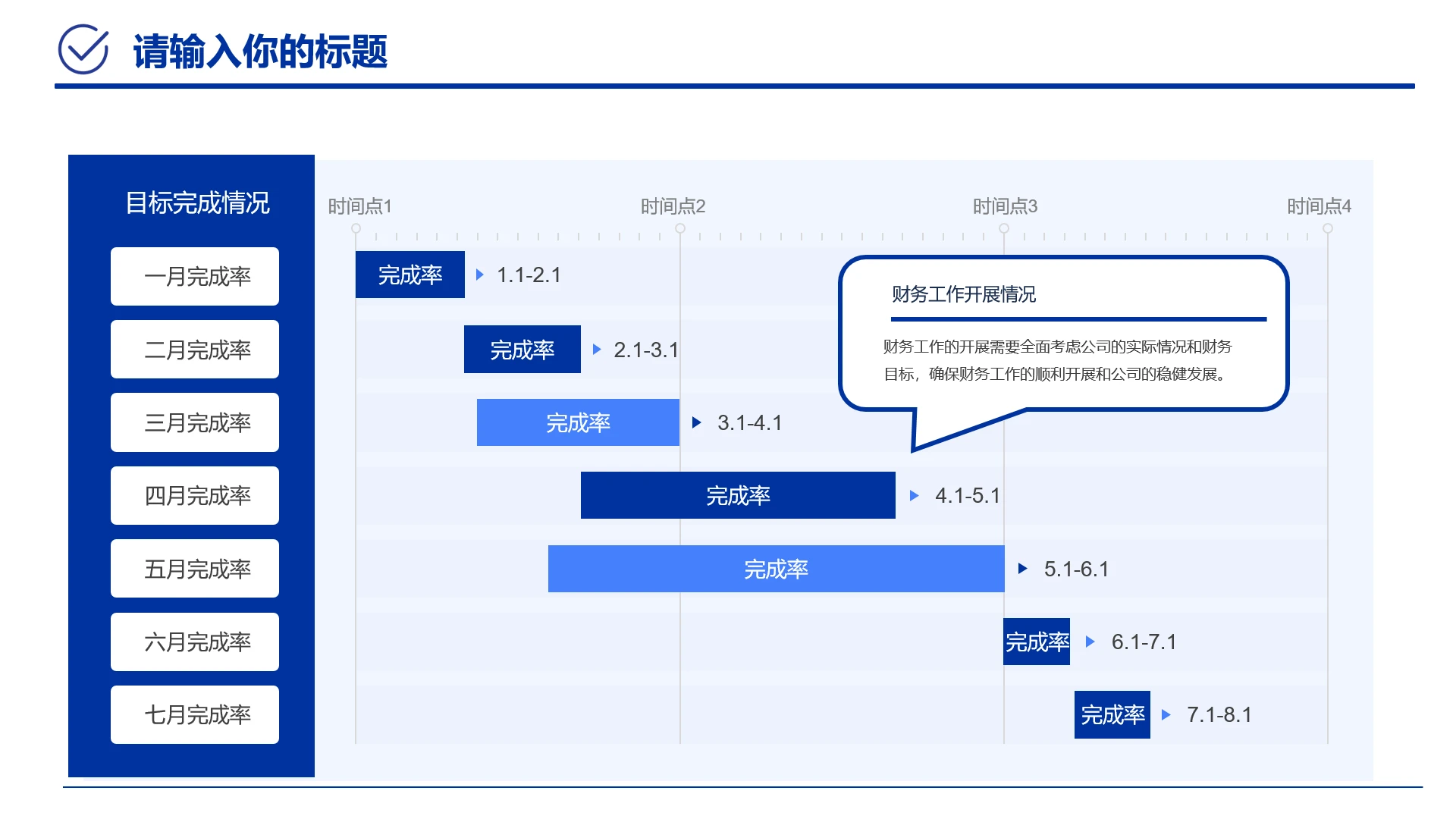 蓝色职场工作汇报目标完成情况销售目标完成率