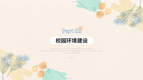 清新简约花卉活泼幼儿园工作汇报工作总结ppt模板