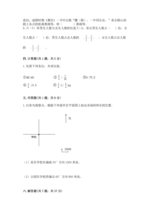 人教版六年级上册数学期末测试卷含答案【预热题】.docx