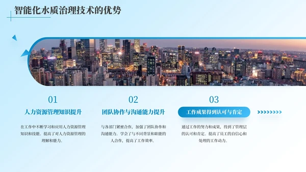 蓝色简约风全球水质改进的智能化之路工作汇报
