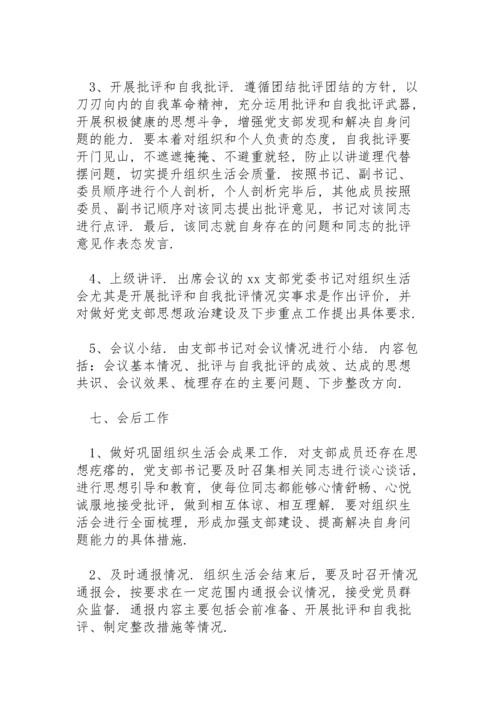 党支部组织生活会实施方案.docx