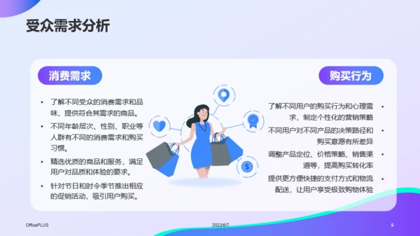 蓝紫渐变插画风电商营销活动策划PPT模板
