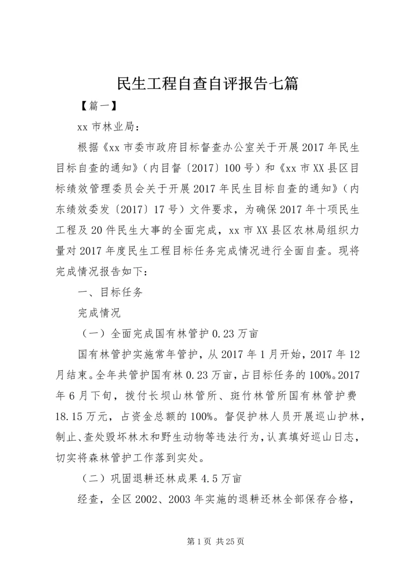 民生工程自查自评报告七篇.docx