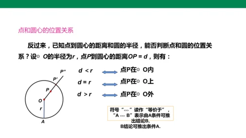 人教版九年级上册24.2.1 点和圆的位置关系  课件（共20张PPT）