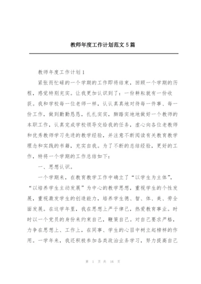 教师年度工作计划范文5篇.docx