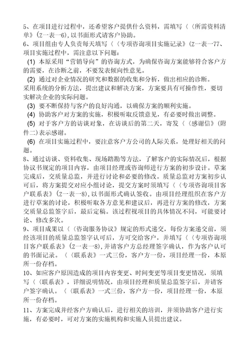 企业项目服务流程咨询管理企业战略