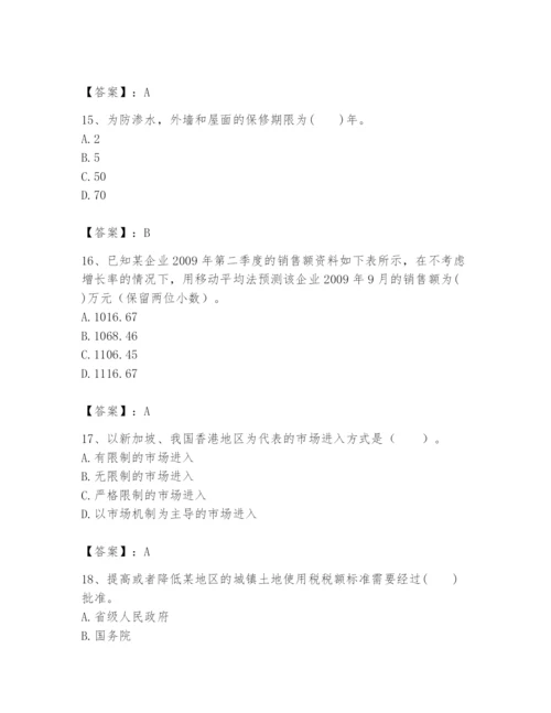2024年初级经济师之初级建筑与房地产经济题库精品（考点梳理）.docx