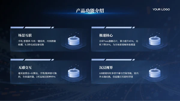 蓝色科技风智能生产智造汇报模板