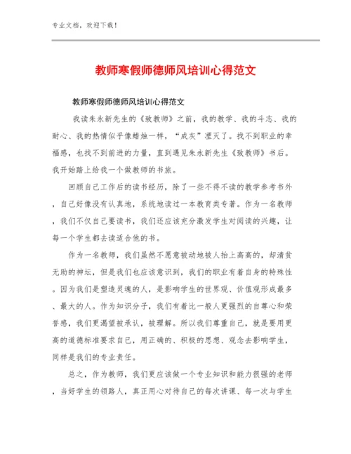 教师寒假师德师风培训心得范文范文13篇汇编.docx