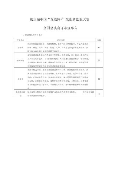 “互联网大学生创新创业大赛全国总决赛评审规则