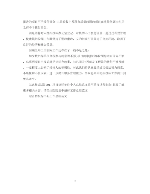 精编之项目招标年终个人总结范文2.docx